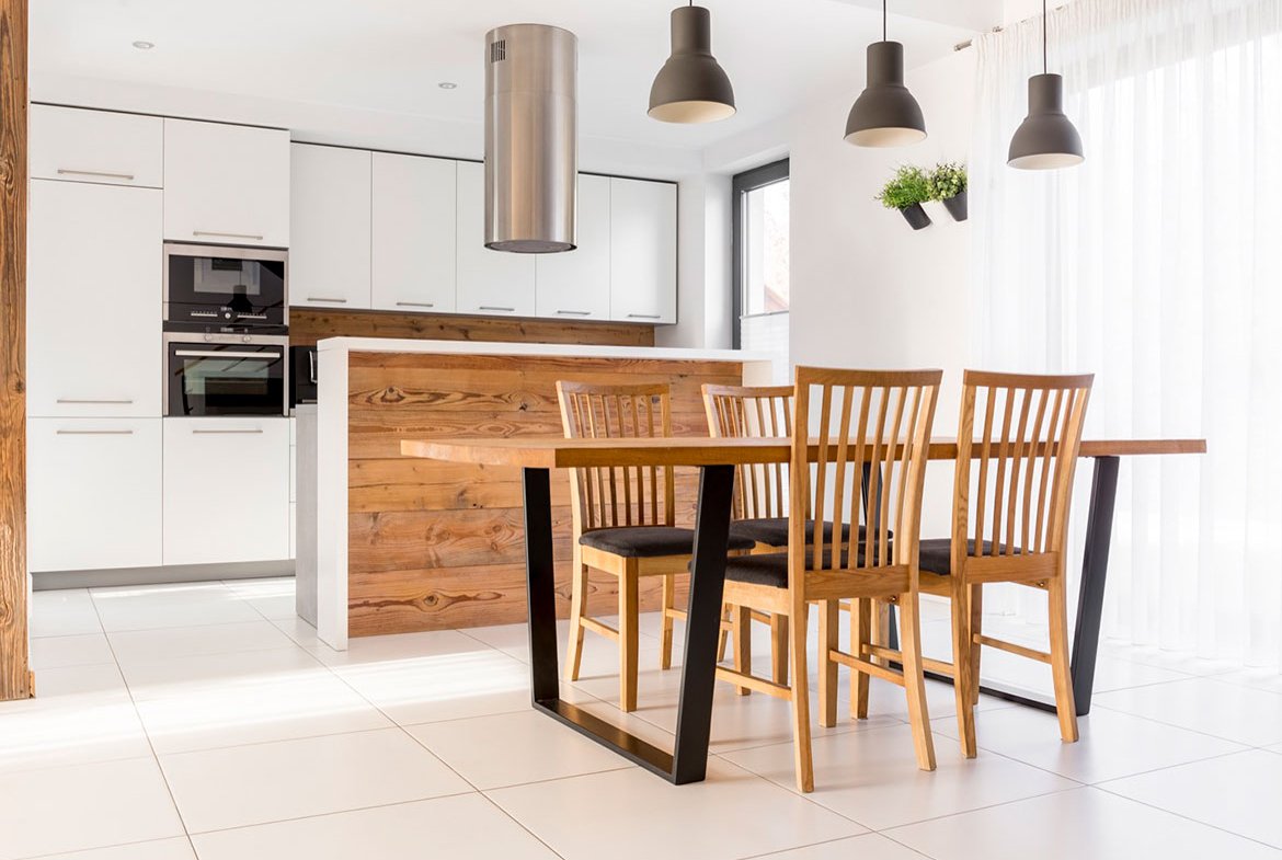 Beautiful White & Brown Kitchen Interior - Mainline